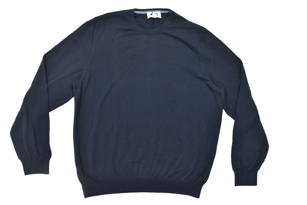 Joseph Abboud Men's XXL Navy Blue 100% Pima Cotton Crew Neck Sweater Modern Fit